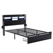 Artiss Bed Frame Double with Charging Station Storage Organizer Drawers LED ZAC - Lucendi Home