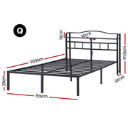 Artiss Bed Frame Queen Size with Charging Station WAVE - Lucendi Home