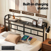 Artiss Bed Frame Queen Size with Charging Station WAVE - Lucendi Home