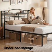 Artiss Bed Frame Queen Size with Charging Station WAVE - Lucendi Home