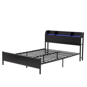 Artiss Bed Frame Queen Size with Storage Shelf Headboard Charging Station GRID - Lucendi Home