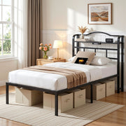 Artiss Bed Frame Single Size with Charging Station WAVE - Lucendi Home