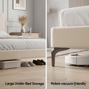 Artiss Double Bed Frame Upholstered Platform Bed with Tufted Headboard 300kg Support - Lucendi Home