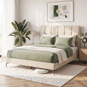 Artiss Double Bed Frame Upholstered Platform Bed with Tufted Headboard 300kg Support - Lucendi Home