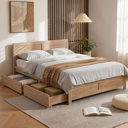 Artiss Double Bed Frame with 2 Drawers Bedroom Furniture - Lucendi Home