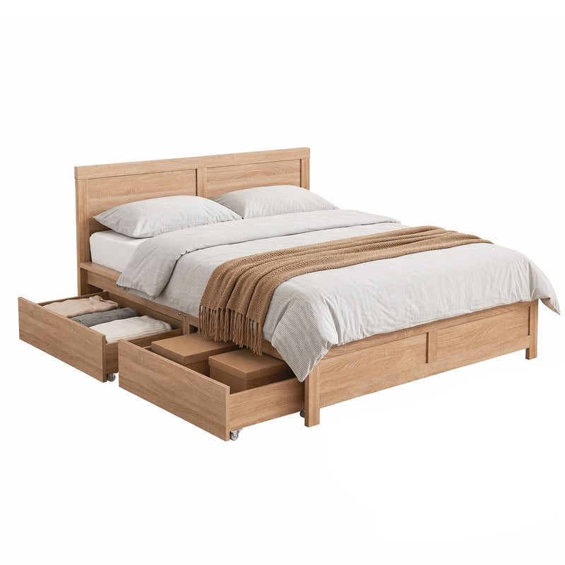 Artiss Double Bed Frame with 2 Drawers Bedroom Furniture - Lucendi Home