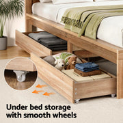 Artiss Double Bed Frame with 2 Drawers Bedroom Furniture - Lucendi Home