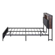 Artiss Double Bed Frame with LED Lights Storage Headboard 2 USB 2 AC Outlets Charging Station - Lucendi Home
