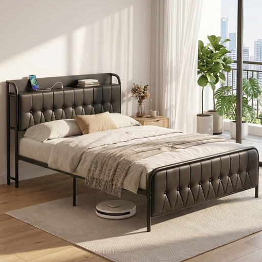 Artiss Double Bed Frame with Storage Headboard SAA Certified Charging Station - Lucendi Home