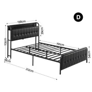 Artiss Double Bed Frame with Storage Headboard SAA Certified Charging Station - Lucendi Home