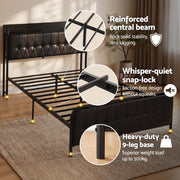 Artiss Double Bed Frame with Storage Headboard SAA Certified Charging Station - Lucendi Home