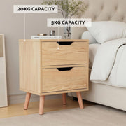 Artiss Double Bed Frame with Storage and Bedside Table Set Tufted Linen Gas Lift Bed Base and 2-Drawer Nightstand - Lucendi Home