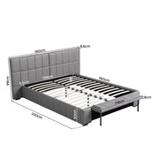 Artiss Double Size Upholstered Gas Lift Bed Frame with Foldable Bench PVC Leather Platform Bed with Storage - Lucendi Home