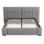 Artiss Double Size Upholstered Gas Lift Bed Frame with Foldable Bench PVC Leather Platform Bed with Storage - Lucendi Home