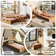 Artiss Folding Kraft Paper Bed Frame with Mattress and Pillow 300kg Capacity 200x60cm - Lucendi Home