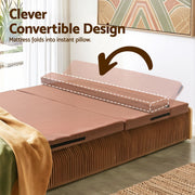 Artiss Folding Kraft Paper Bed Frame with Mattress and Pillow 300kg Capacity 200x60cm - Lucendi Home