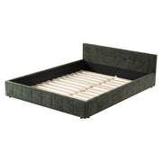 Artiss King Bed Frame Chenille Heavy Duty Platform Base Green 300kg Support No Box Spring Needed - Lucendi Home