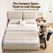 Artiss King Bed Frame Gas Lift Storage 3 Drawers Adjustable Headboard Platform Base - Lucendi Home