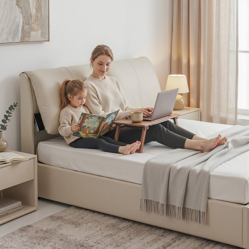 Artiss King Bed Frame Gas Lift Storage 3 Drawers Adjustable Headboard Platform Base - Lucendi Home