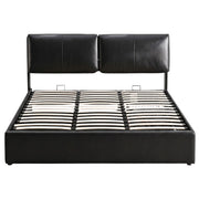Artiss King Bed Frame Gas Lift Storage 3 Drawers Adjustable Headboard Platform Bed Black - Lucendi Home