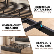 Artiss King Bed Frame with LED Lights and Storage Headboard Charging Station - Lucendi Home