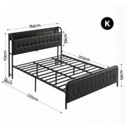 Artiss King Bed Frame with Storage Headboard SAA Certified Charging Station - Lucendi Home