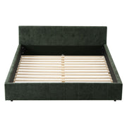 Artiss Queen Bed Frame Chenille Heavy Duty Platform Base Green 300kg Support No Box Spring Needed - Lucendi Home