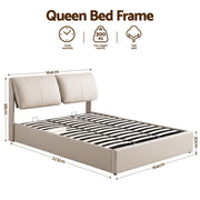 Artiss Queen Bed Frame Gas Lift Storage 3 Drawers Adjustable Headboard Platform Base - Lucendi Home