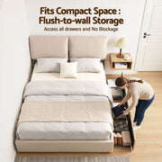 Artiss Queen Bed Frame Gas Lift Storage 3 Drawers Adjustable Headboard Platform Base - Lucendi Home