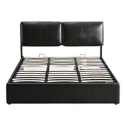 Artiss Queen Bed Frame Gas Lift Storage 3 Drawers Adjustable Headboard Platform Bed Black - Lucendi Home
