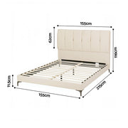 Artiss Queen Bed Frame Upholstered Platform Bed with Tufted Headboard 300kg Support - Lucendi Home