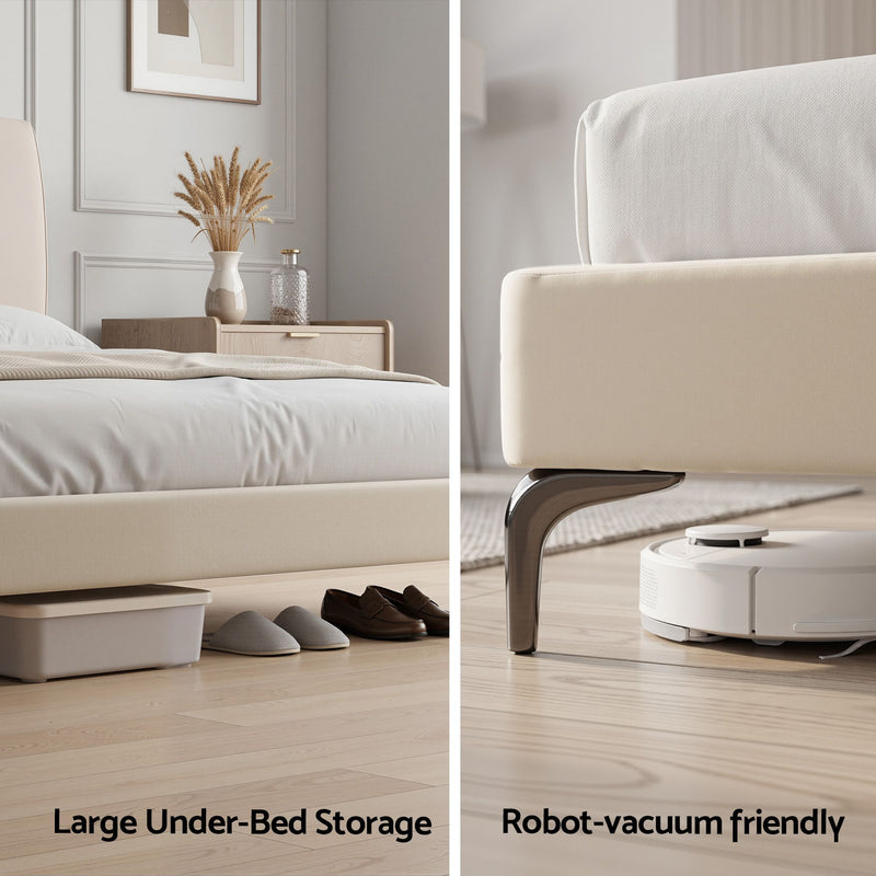 Artiss Queen Bed Frame Upholstered Platform Bed with Tufted Headboard 300kg Support - Lucendi Home