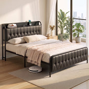 Artiss Queen Bed Frame with Storage Headboard SAA Certified Charging Station - Lucendi Home