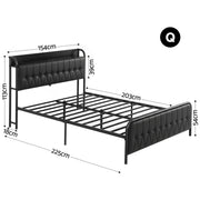 Artiss Queen Bed Frame with Storage Headboard SAA Certified Charging Station - Lucendi Home