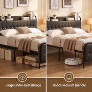 Artiss Queen Bed Frame with Storage Headboard SAA Certified Charging Station - Lucendi Home