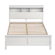 Artiss Queen Bed Frame with Storage Headboard and Footboard Wooden Bed Base White - Lucendi Home