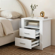 Artiss Queen Bed Frame with Storage and Bedside Table Set Boucle Fabric Gas Lift Bed Base 2-Drawer Nightstand - Lucendi Home