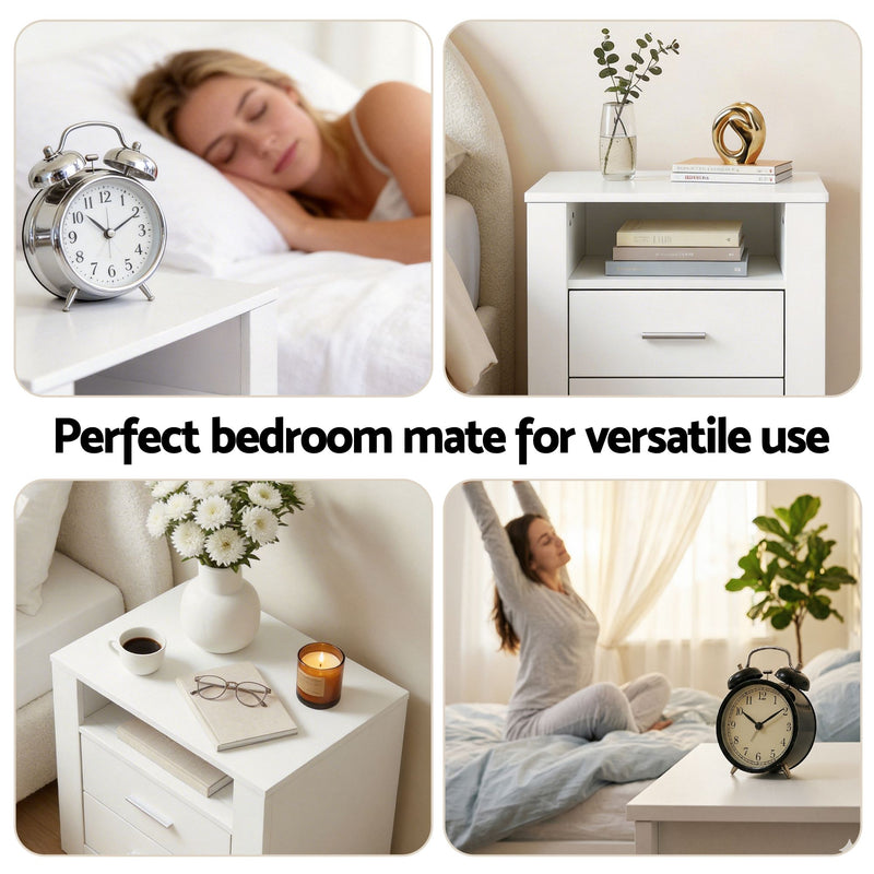 Artiss Queen Bed Frame with Storage and Bedside Table Set Boucle Fabric Gas Lift Bed Base 2-Drawer Nightstand - Lucendi Home