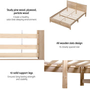 Artiss Queen Size Bed Frame with 2 Drawers Bedroom Furniture - Lucendi Home