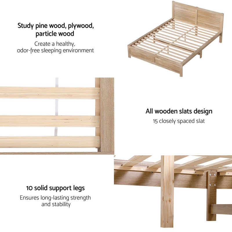 Artiss Queen Size Bed Frame with 2 Drawers Bedroom Furniture - Lucendi Home