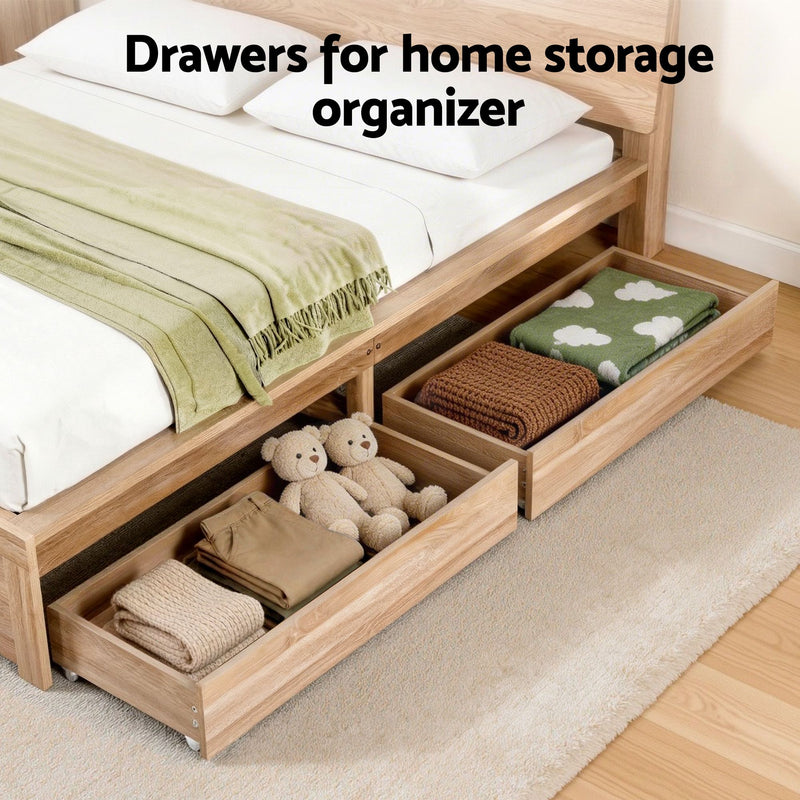 Artiss Queen Size Bed Frame with 2 Drawers Bedroom Furniture - Lucendi Home