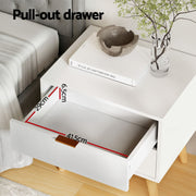 Artiss Upholstered Queen Gas Lift Storage Bed Frame with 2-Drawer Bedside Table Set - Lucendi Home
