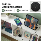 Artiss White Single Solid Wood Corner Platform Bed Frame with Built-in Desk, Storage Shelves and USB-C Charging Station for Small Spaces, Wooden Bed Base for Guest Room - Lucendi Home