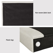Beige Faux Linen Bedhead Queen - RIVE Nail-Edge Contemporary Headboard - Lucendi Home
