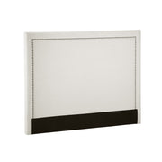 Beige Faux Linen Bedhead Queen - RIVE Nail-Edge Contemporary Headboard - Lucendi Home