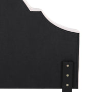 Beige Velvet Bedhead Queen - IRIS Scalloped Glamour Headboard - Lucendi Home