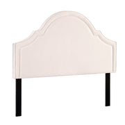 Beige Velvet Bedhead Queen - IRIS Scalloped Glamour Headboard - Lucendi Home