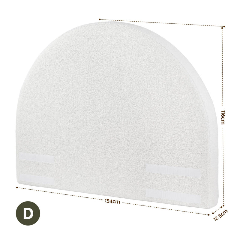 Boucle Fabric Headboard Double 154cm - Semi-Round No-Assembly Backrest - Lucendi Home