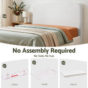 Boucle Fabric Headboard Double 155cm - No-Assembly Vacuum Compressed Backrest - Lucendi Home