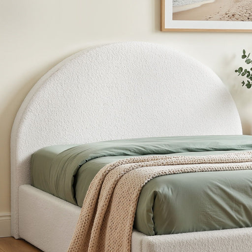 Boucle Fabric Headboard Queen 171cm - Semi-Round No-Assembly Backrest - Lucendi Home